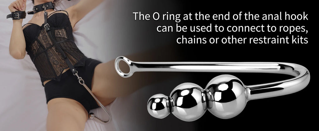 Anal Hook with 3 Balls Metal Anal Dilator Kit, Butt Plug Fetish Bondage Hook Adult Sex Toys & Games Anal Hook for Wom