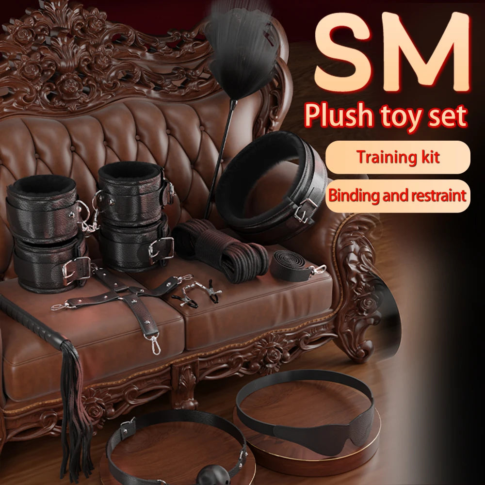 BDSM Adjustable Bondage Kit for Women with Spreader Bar Handcuffs Ankle Cuffs Adult Fetish Restraints Set for Spicy Adult Games