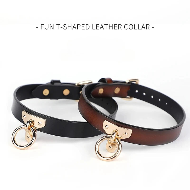 sm props bondage leather collar slave bed neck bondage with belt BDSM erotic sex toys women couple adult games