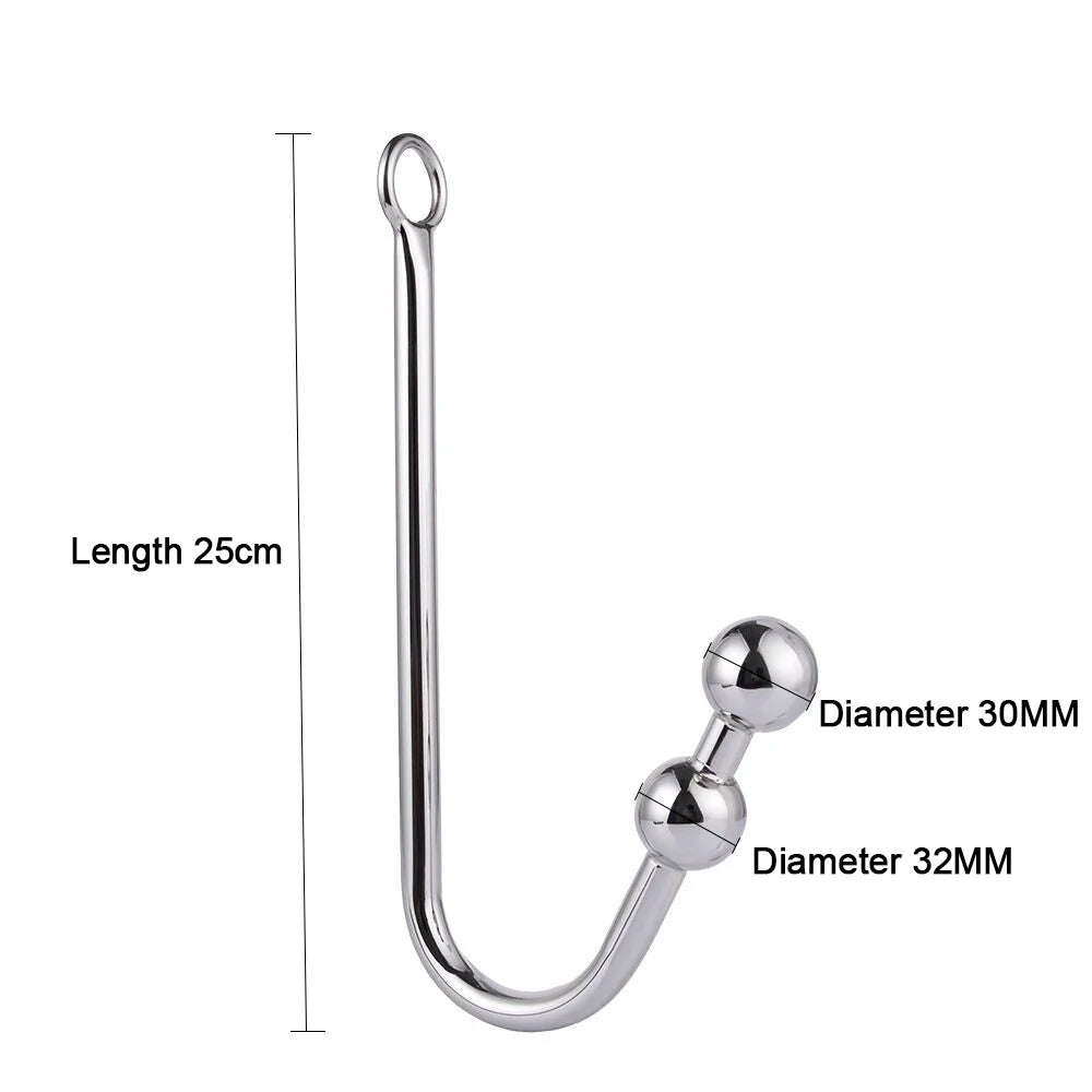 Stainless Steel Anal Hook With Long Leash Fetish Sexy Butt Plug SM Erotic Games Toys Slave Anal Toys Sex Tools For Couples