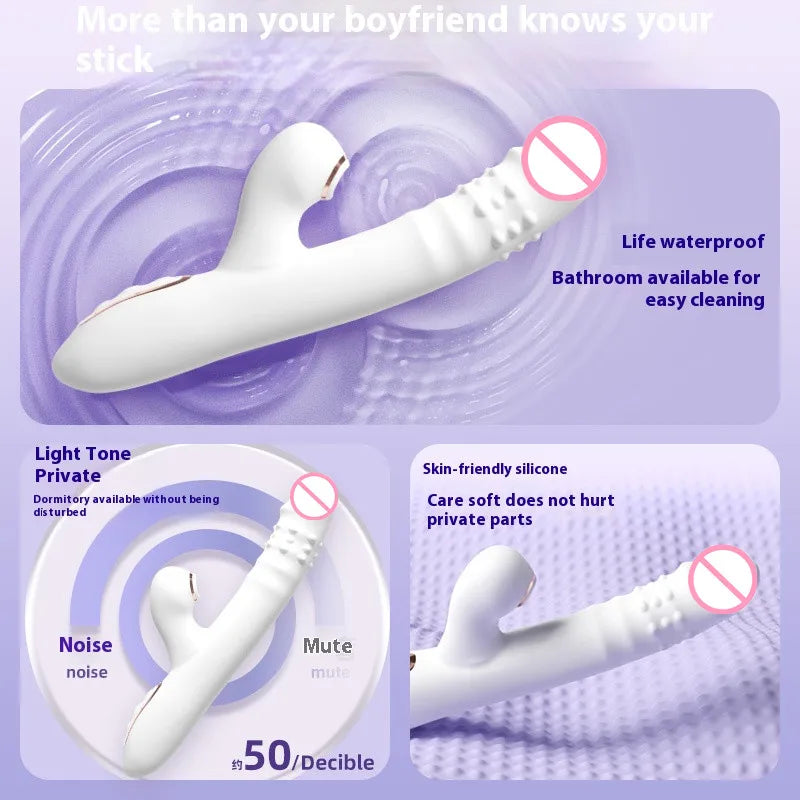 Female sex toy vibrator inserted into anal dildo licking female sex toy automatic rotating masturbation stick adult product