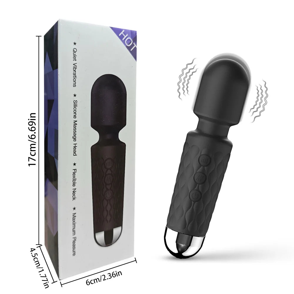 Silicone Powerful AV Vibrator, Female Nipple Clitoris G-spot Stimulation Masturbator, Couples Adult Sexy Sex Toys, Sex Toys 18+
