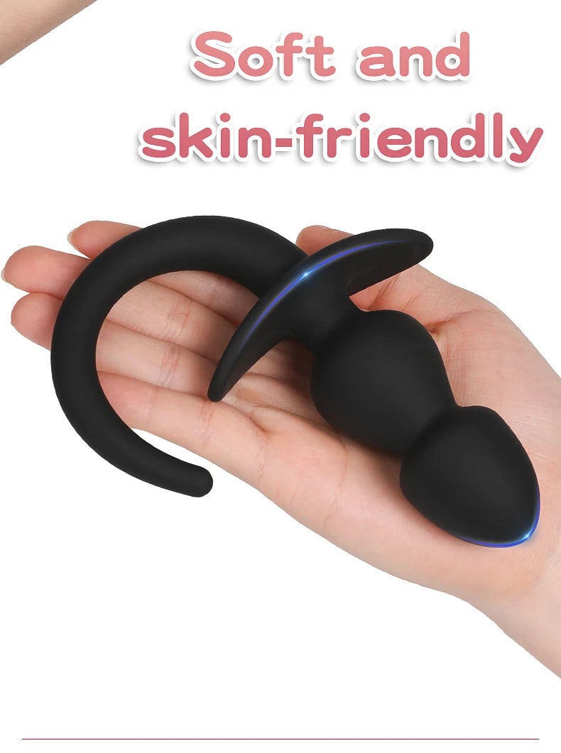 Dog Tail Anal Plug Silicone Butt Plug Puppy Play Anal Accessories Sex Toy for Adult18+ Woman Men Role Play Pup Tail Sex Shop Toy
