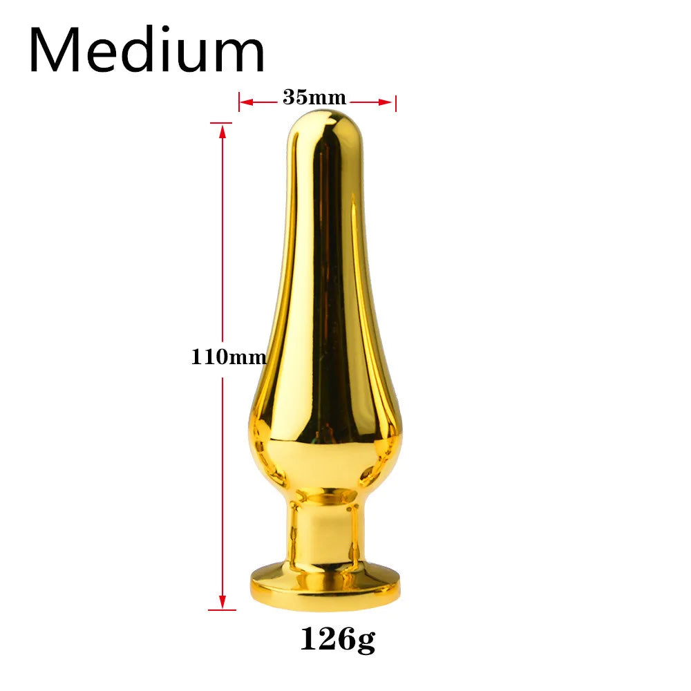 Smooth Stainless Steel Anal Plug Jeweled Butt Plug for Beginner G-spot Massager Sex Toys Dildo for Female Male Anal Beads S/M/L