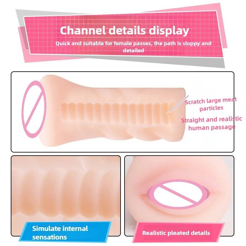 Small Sex Toys for Men Vagina Male Masturbators Cup Real Pussy Real Vagina Sextoys Silicone Adult Product Realistic Masturbator