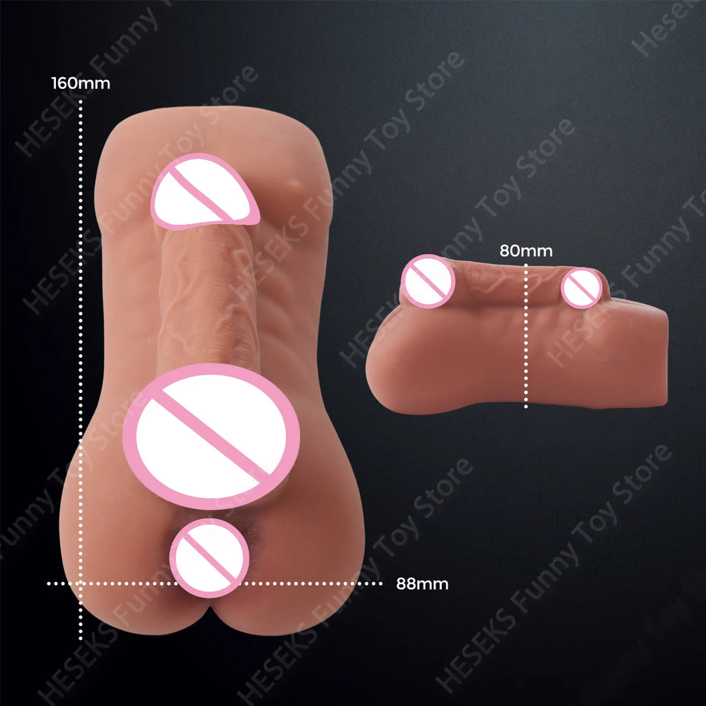 HESEKS Penetration Realistic Anal Male Masturbator with Big Dildos Anus for Men Portable Sex Doll Butt Sex Toys for Gay 18+