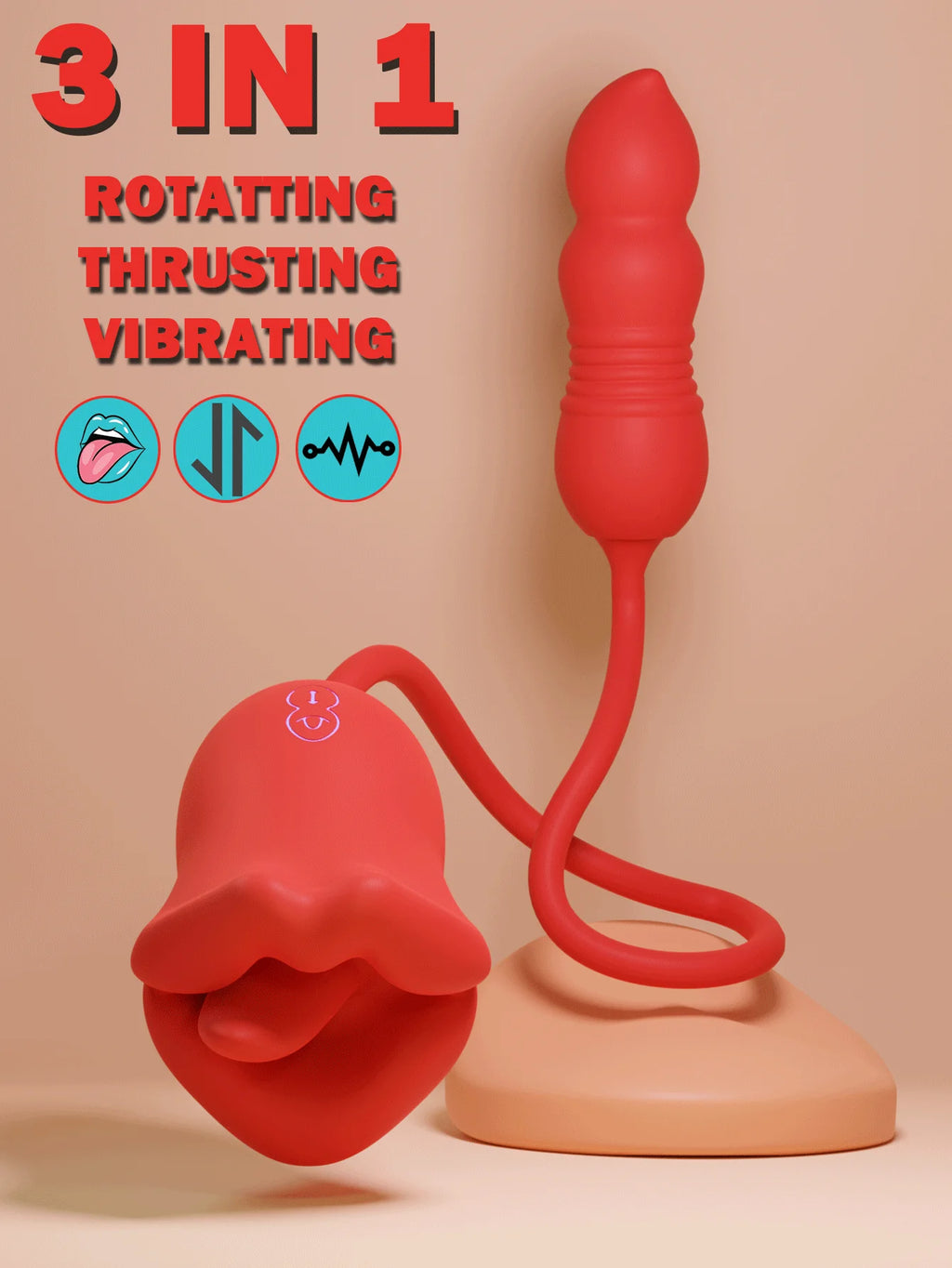 18+ adult Sex toys Rose Vibrator Women Toy Vibrator 3-in-1 Clitoral Stimulator Tongue penetration consolador vibrator orgasm