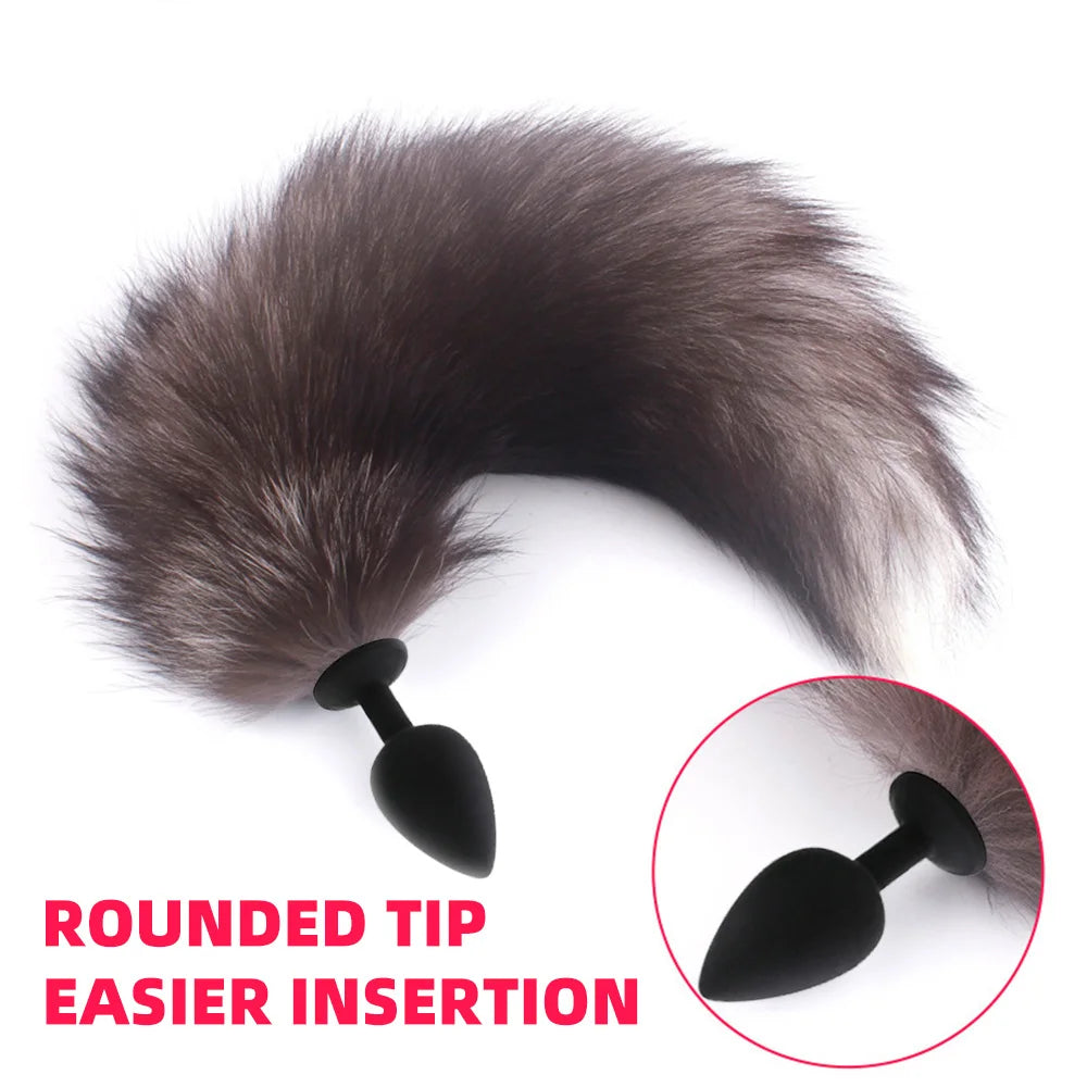 Small Size Sex Toy Tail Sexy Fox Tail Anal Plug Silicone Adult Products Cosplay Woman Men Anal Butt Plug Adults Game Couple Toys