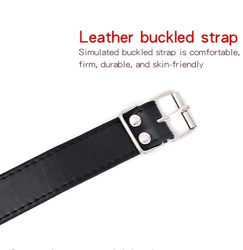 Silicone Ball Gag BDSM Adult Toy, Hollow Design Drooling Gag with Leather Straps, Ring Gag BDSM Bondage Gear for Men Women