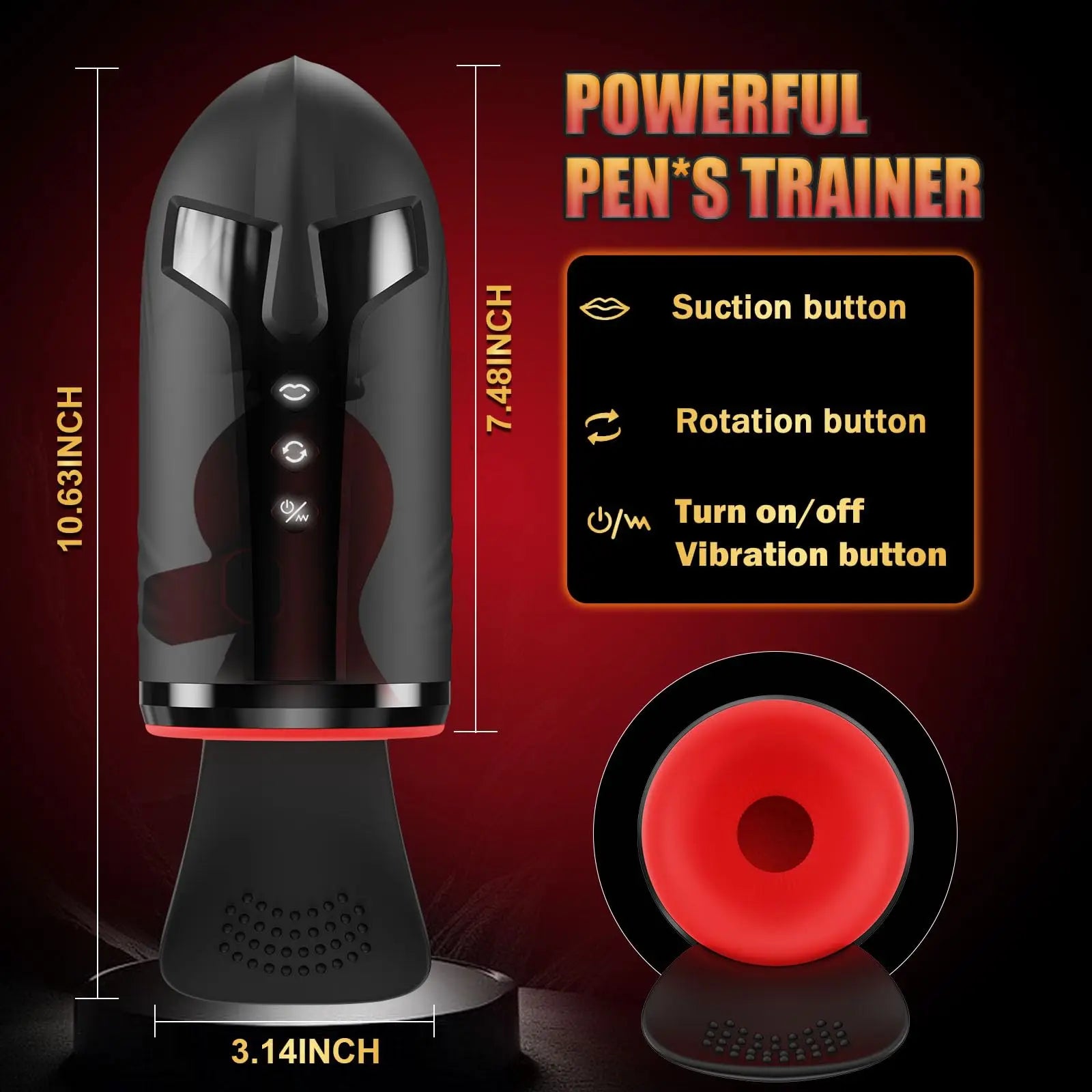 Male Masturbator Penis Training Vibrator Glans Massage Testicle Stimulator Delay Stamina Trainer Blowjob Machine Sex Toy for Men