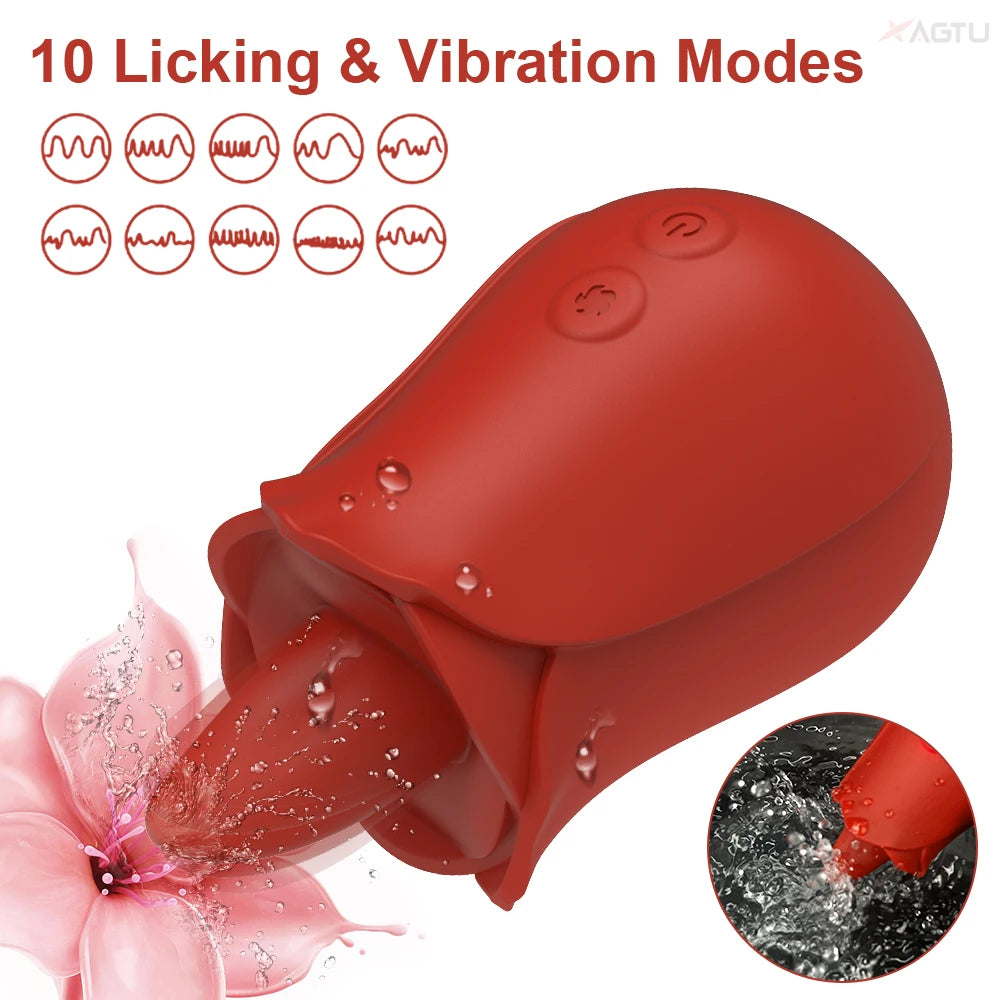 Sex Toys Tongue Licking Nipple Clitoris Stimulator Massager Dildo Vibrator Masturbation Tools Women Vibration Adult Supplies
