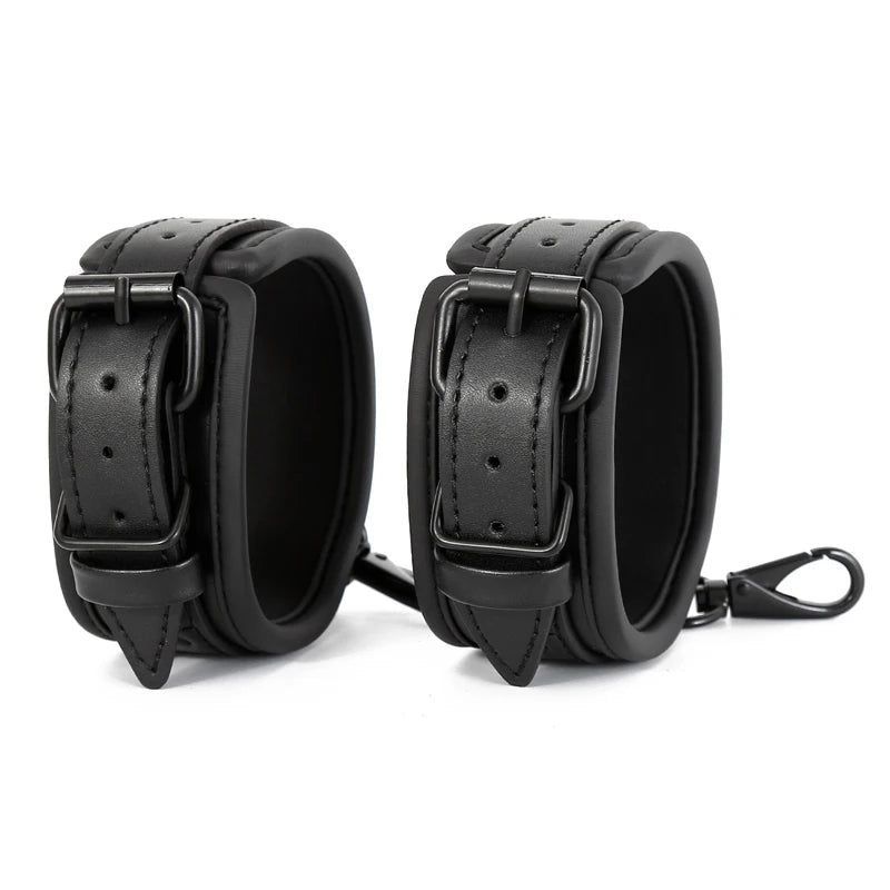 Bdsm Handcuffs Ankle Cuff Adjustable PU Leather Handcuffs Police Sex Bondage Restraints Adult Sex Toys For Woman Couples