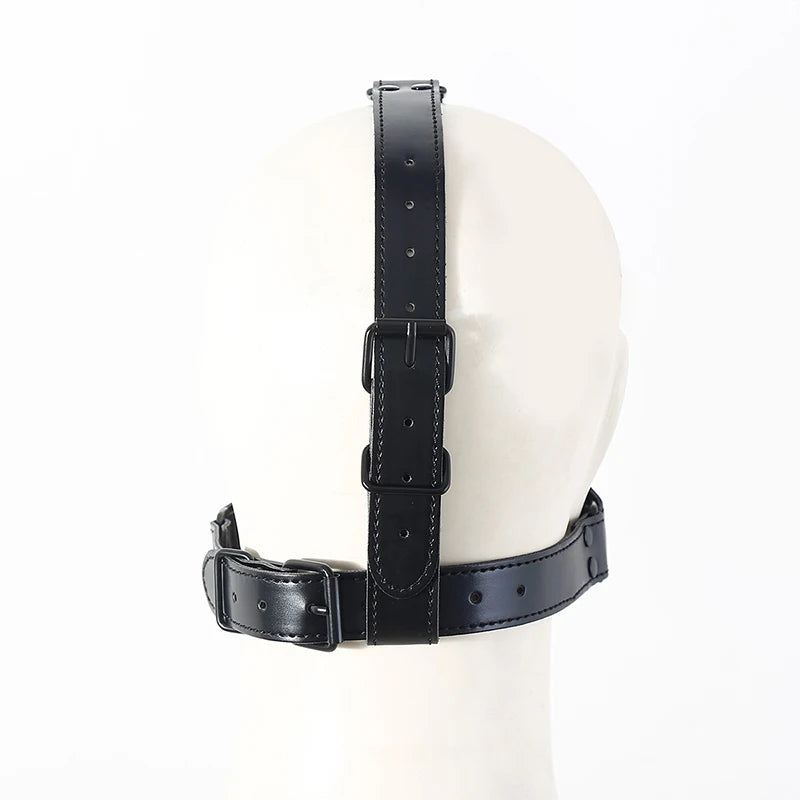 Silicone Dildo Gag Removable PU Leather Head Harness Bdsm Gag Sex Open Mouth Gag Penis Gag Sex Toys For Women Men Adult Game