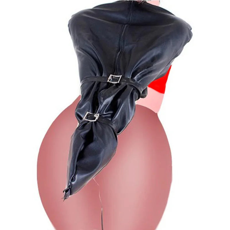 BDSM Strait Jacket / Armbinder,Leather Deluxe Arm Binder Restraint,Behind Back Bondage Gloves,Sex Toys For Couples