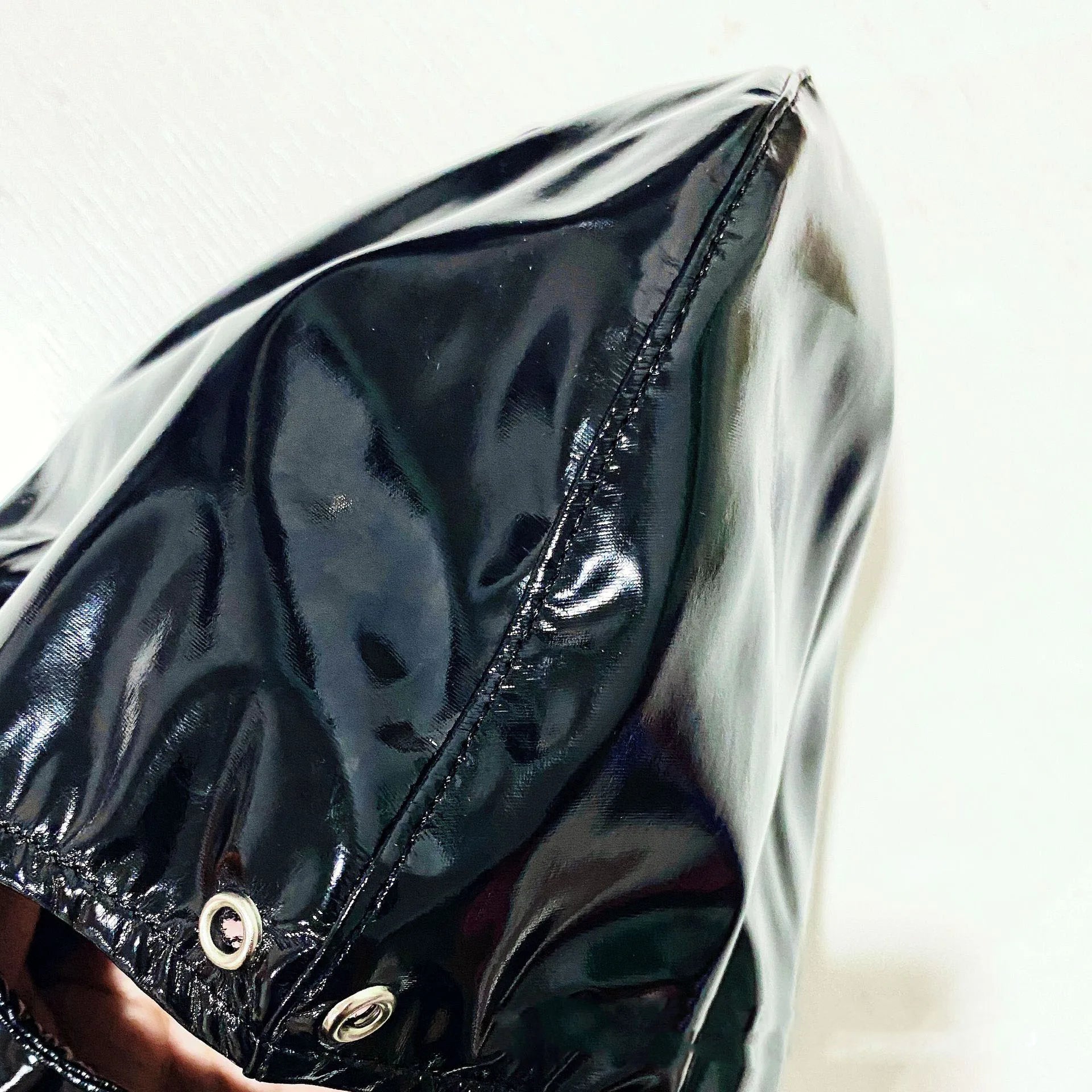 Leather Wetlook BDSM Mask Hood Gimp Open Mouth,Silicone Ball Gag with Hole,Bondage Gear Head Harness,Erotic Sex Toys For Couples