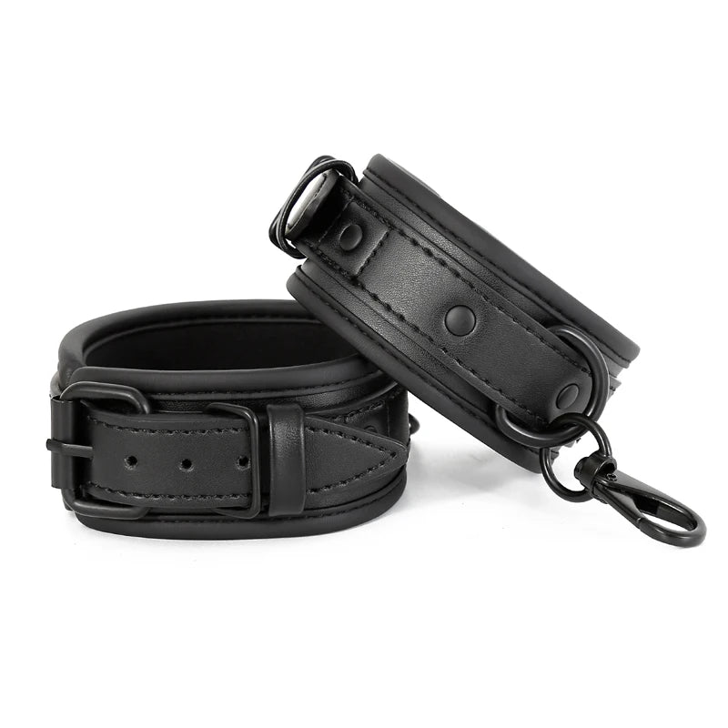 Bdsm Handcuffs Ankle Cuff Adjustable PU Leather Handcuffs Police Sex Bondage Restraints Adult Sex Toys For Woman Couples