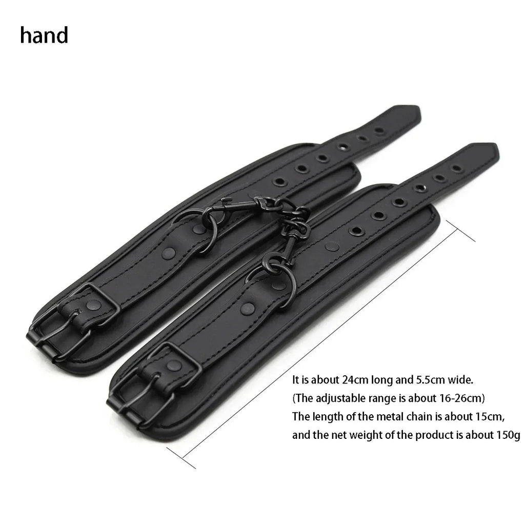 BDSM Sex Handcuffs Restraints Open Leg Ankle Cuffs SM Bondage Harness Bed Bandage Straps Slave Sex Toy Erotic Accessories Kits