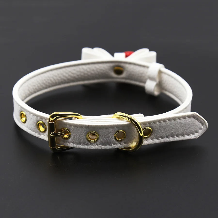 Sexy PU Leather Collar Bell Choker Slave Costume BDSM Bondage Necklace Neckband Sex Toys Adults SM Erotic Accessories