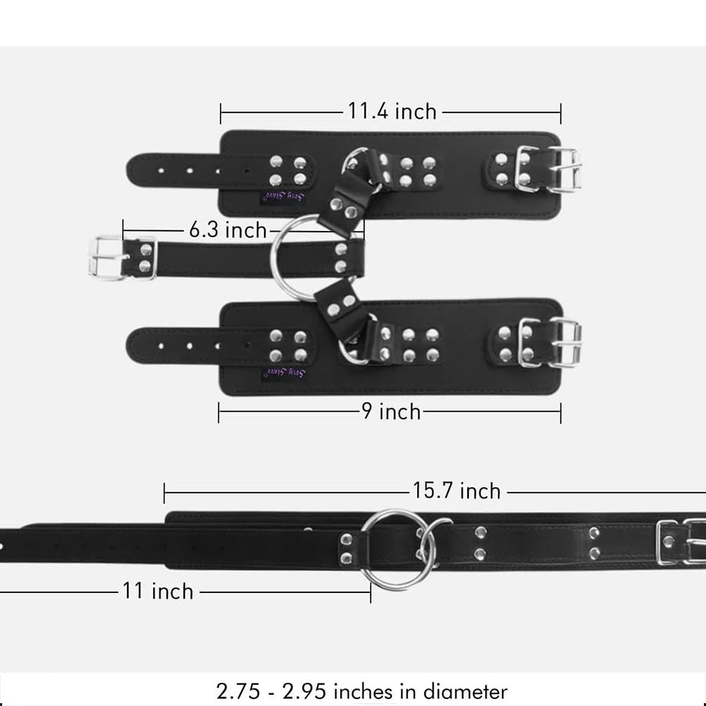 BDSM Bondage Restraint Couples Sex Toy Set Neck To Wrist Adjustable Handcuffs Collar Sex Restraints Women Adult Sex Toys SM Kit