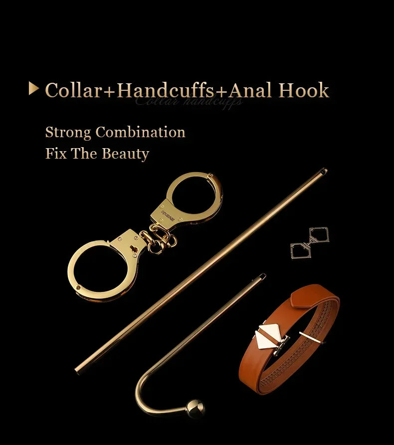 LOCKINK Metal Anal Hook Couple Adults Toys SM Posterior Anal Dilation Single Bead Adjustable Restraint Equipment for Men Women