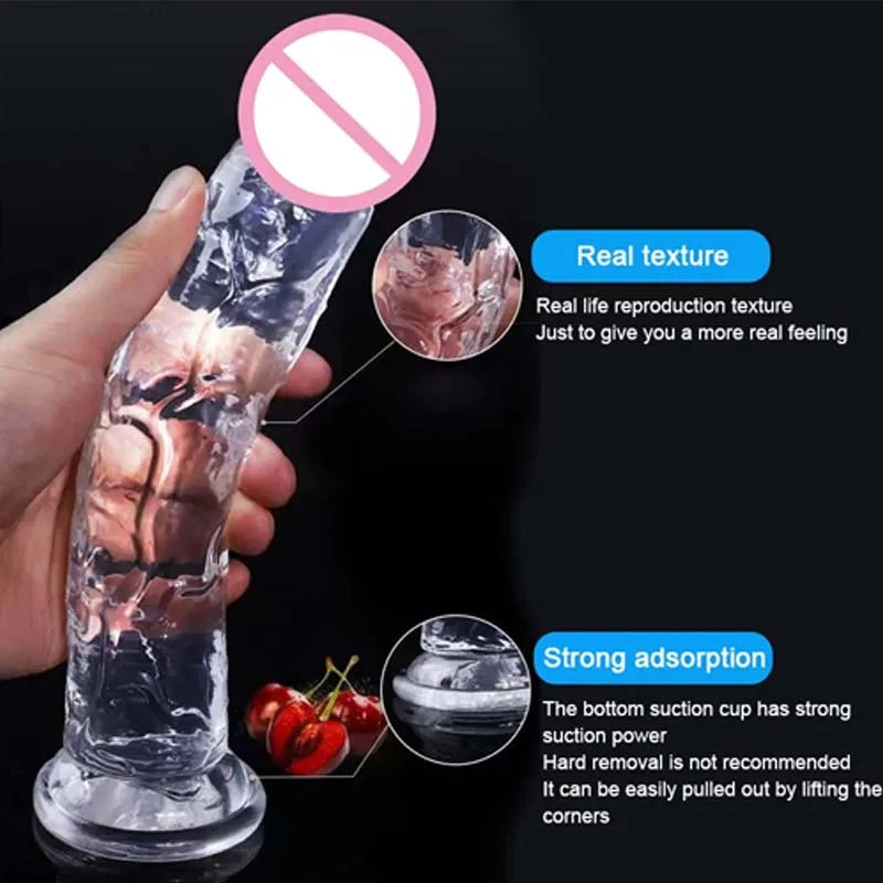 Realistic Dildo Jelly Penis Suction Cup Dildo 7 Size Female Masturbator Clitoral Stimulator Big Dick Lesbian Sex Toys For Women