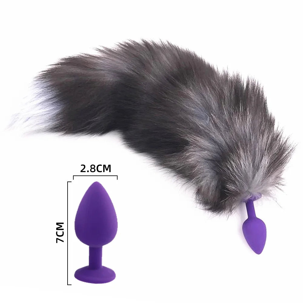 Small Size Sex Toy Tail Sexy Fox Tail Anal Plug Silicone Adult Products Cosplay Woman Men Anal Butt Plug Adults Game Couple Toys
