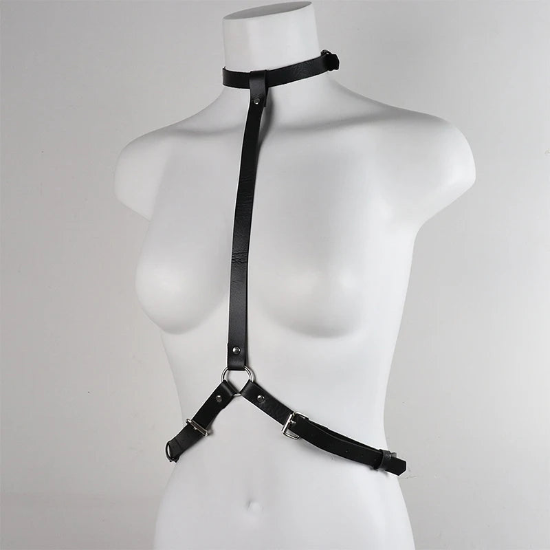 BDSM Bondage Body Garter Belt Women Erotic Lingerie Set Sexy PU Leather Corset Harness Porno Underwear Set Gothic Lenceria Mujer