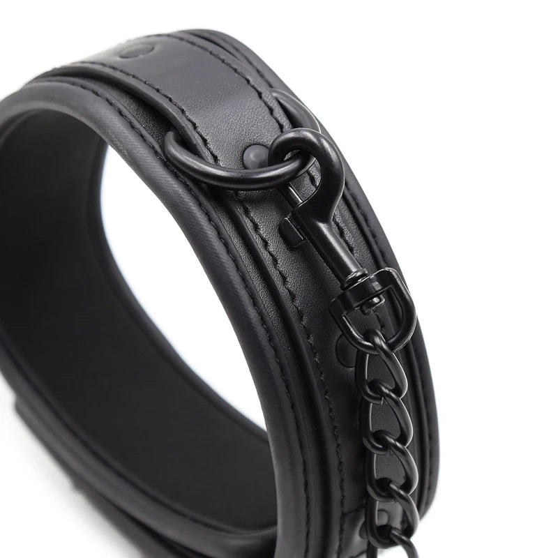 Bdsm Collar Leather Iron Chain Link Bdsm Slave Collars Bondage Collar Bdsm Sex Toys For Women Couples Adults Sexy Toys Sex Shop