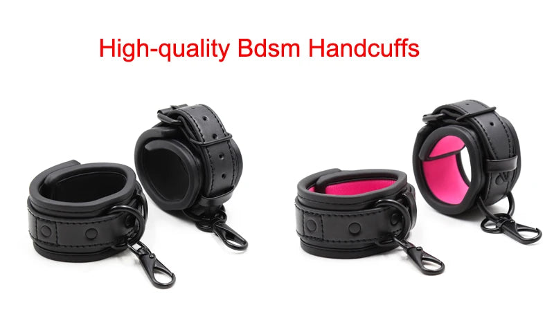 Bdsm Handcuffs Ankle Cuff Adjustable PU Leather Handcuffs Police Sex Bondage Restraints Adult Sex Toys For Woman Couples