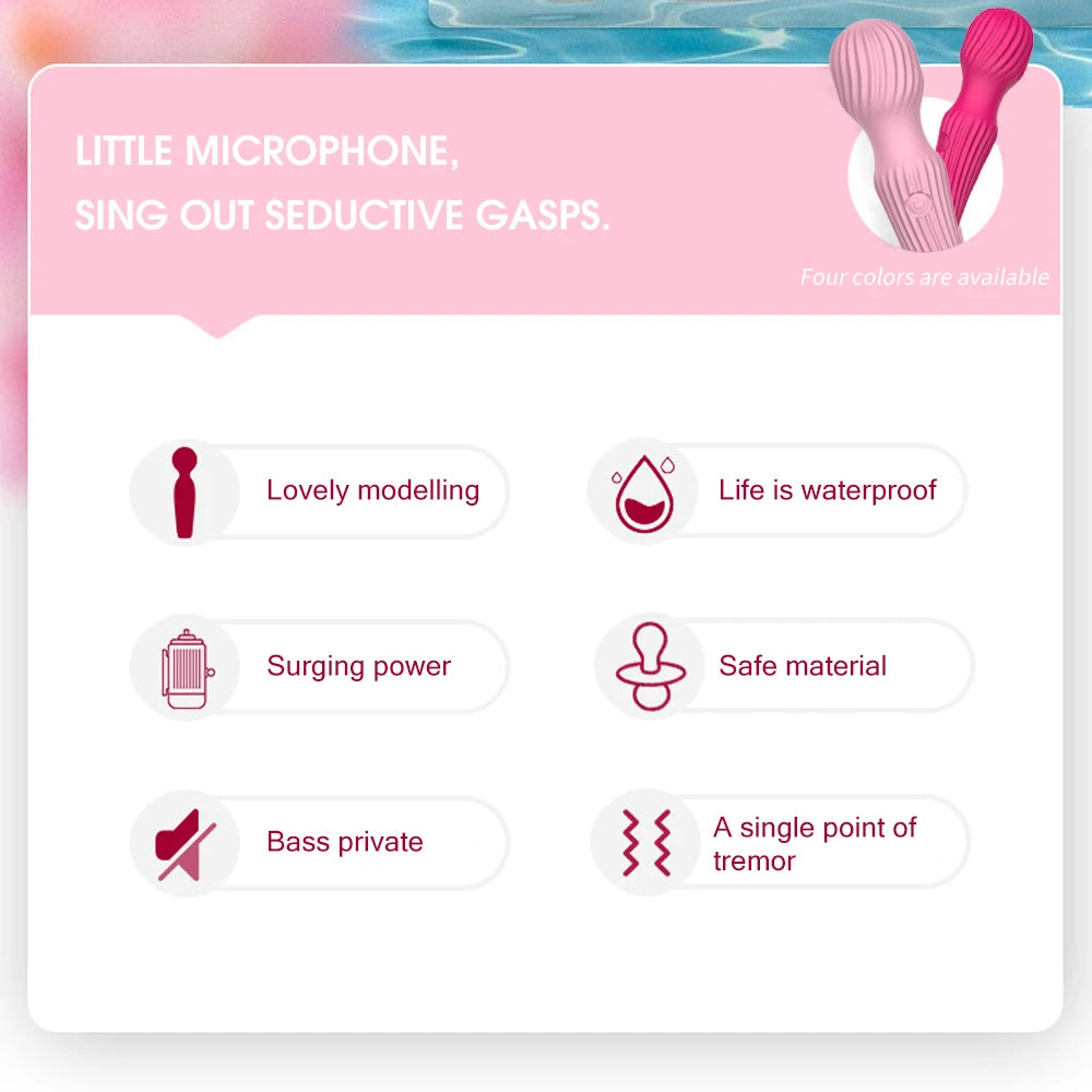 10 Speeds AV Magic Wand Vibrator Strong G-spot Clitoris Nipple Stimulator Sextoy for Women Dildo Masturbator Massager USB Charge