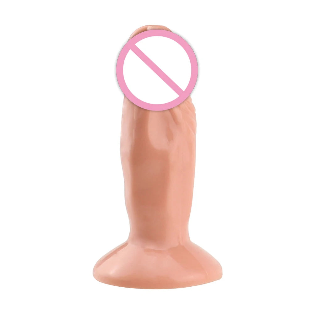 Female Mini Dildo Simulation with Suction Cup Small Realastic Silicone Soft Thick Penis Adult Erotic Sex Toys Anal Dick Sexshop