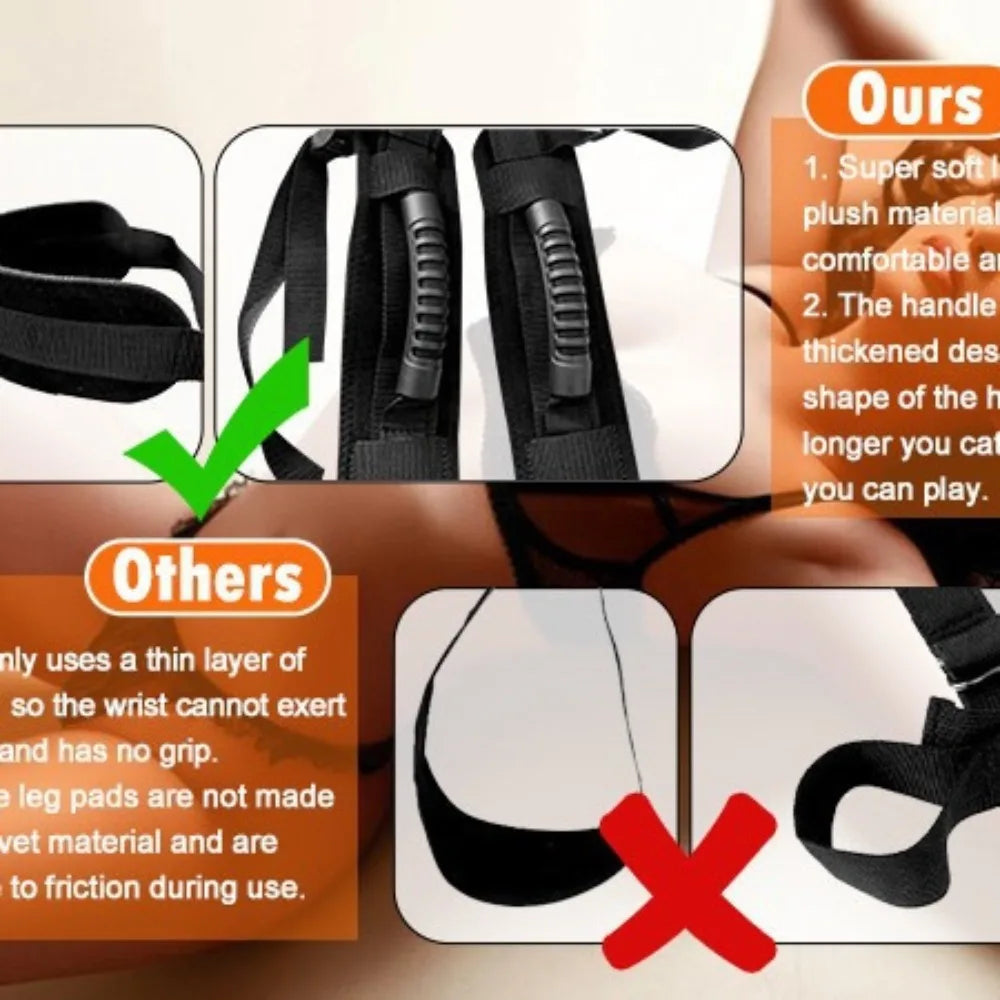 BDSM Double Shoulder Swing, Adult Sex Games for Men and Women, Bondage Straps, Sex Toys, Elastic Adjustable, Adult Products
