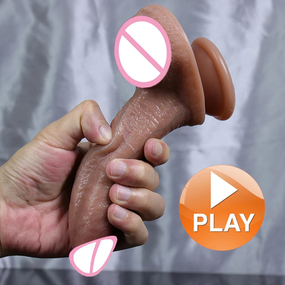 Double Layer Silicone Dildo Soft Realistic Penis Small Adults Butt Plug Suction Cup Anal Sex Toys For Woman Masturbator 18+ Shop