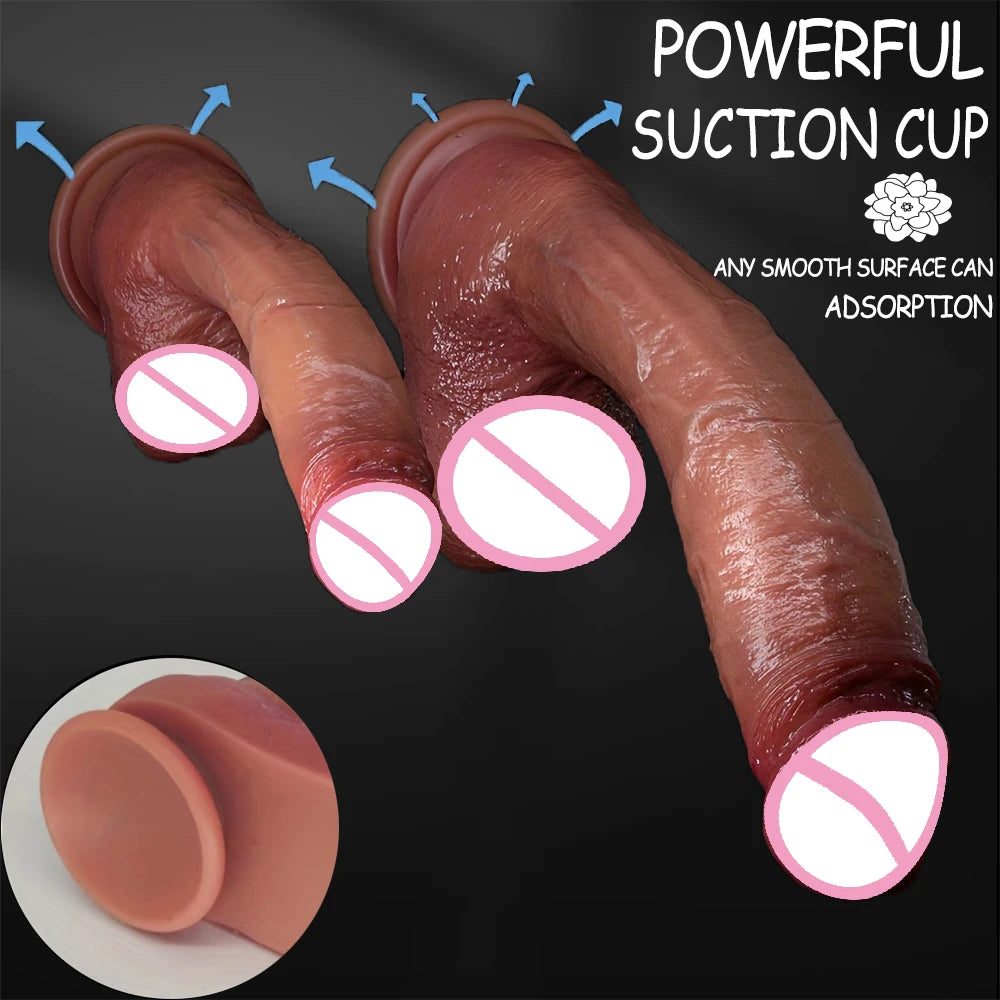 Super Long Skin Dildo Penis Silicone Realistic Sex Toys For Women Masturbator Oversized Penetration Anal Plug Strapon Sexy Adult