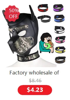 Adult Reinforced Harness Type Gag Mask with Collar and Facial Mask for Western Use
