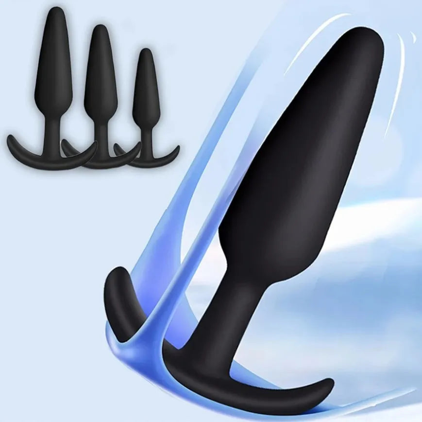 3 Different Size Anal Plug Soft Silicone Anal Butt Plug Stimulator Adult Sex Toys for Men/Women Prostate Massager Anal Trainer