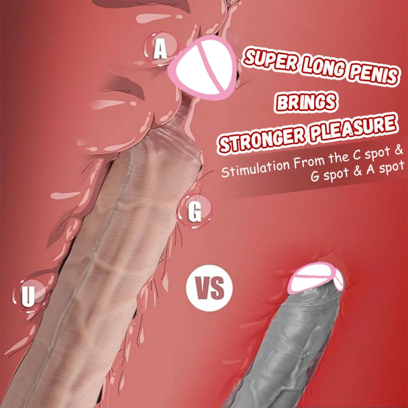 Realistic Dildo Long Penis Dildo Sex Toys Silicone Big Dildos Lifelike Giant Dildo for G Spot and Anal Play with Suction Cup