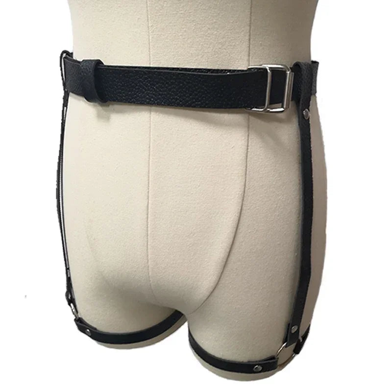 Adult Sexy Underwear BDSM Leather Bondage Lingerie Buttocks Erotic Leg Harness Suspenders Handcuffs Garter Strap For Women Men
