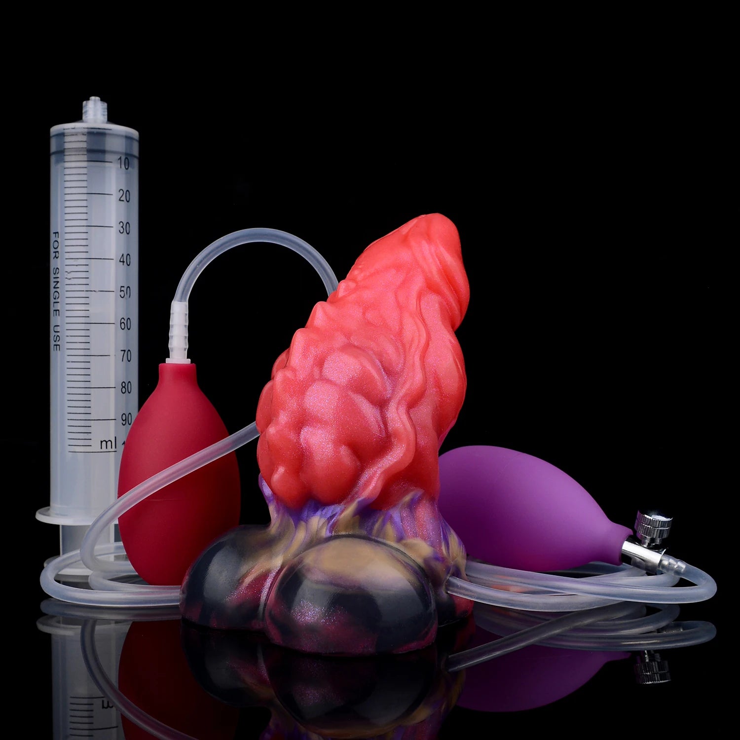 NNSX Squirting Silicone Dog Dildo Inflatable Dick Fantasy Fishbone Pattern Butt Plug Anal Sex Toys For Women Sexy Adult Supplies