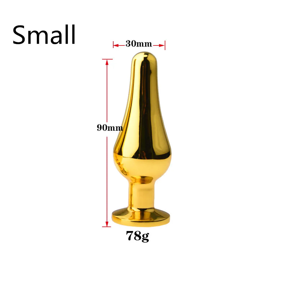 Smooth Stainless Steel Anal Plug Jeweled Butt Plug for Beginner G-spot Massager Sex Toys Dildo for Female Male Anal Beads S/M/L