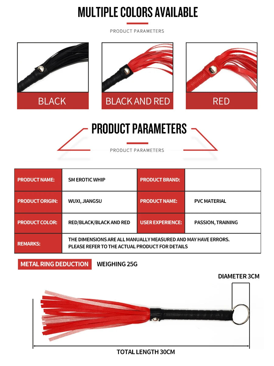 1pc Adult Sex Toys, Sm Training, Punishment Tools, Black Small Leather Whips  couples adult sex card game