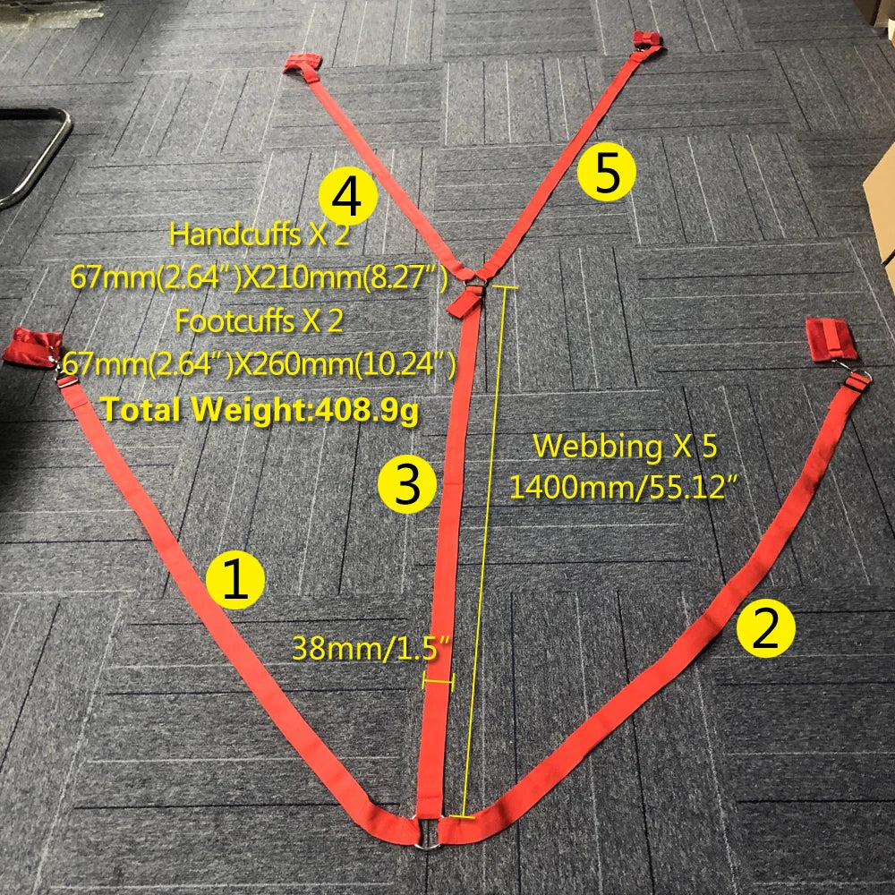 BDSM Bed Strap Bondage Binding On The Bed Binding Adult Sex Toys Sex Bondage Belt Bed Flirting Handcuffs Footcuffs Self Bondage