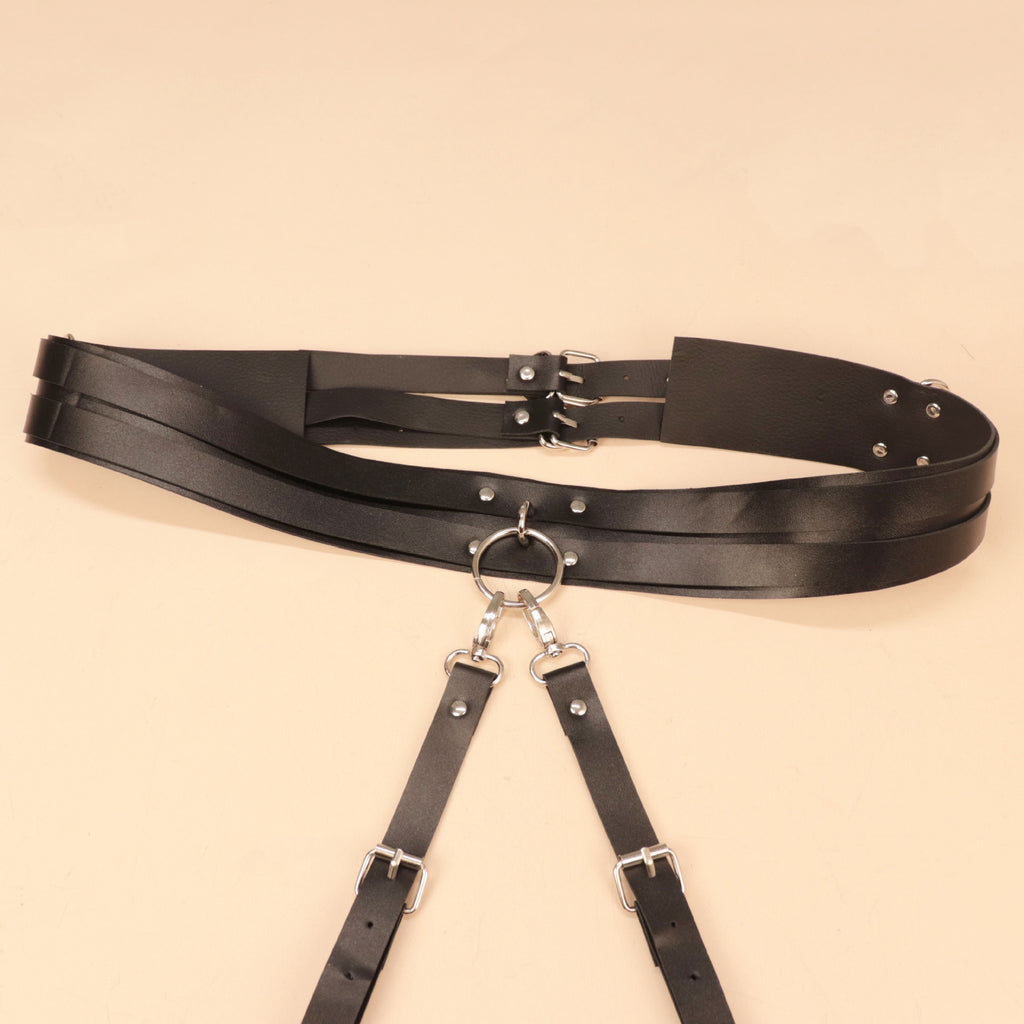 Sexy Bodys Lingerie Woman Leather Harness Bdsm Garter Belt Bondage Thigh Harness Seks Suspenders Strap Belt Stockings Female
