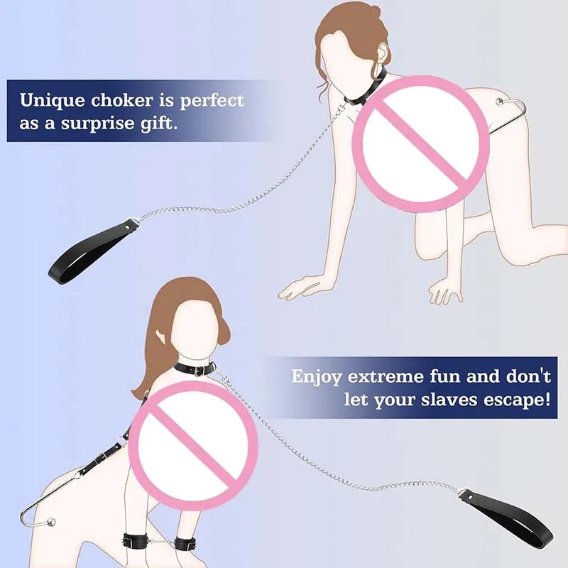 Sex Toy Set Anal Hooks Handcuffs PU SM BDSM Bondage Anal plugs Neck Restraint Backhanded Couple Flirt Sex Toys