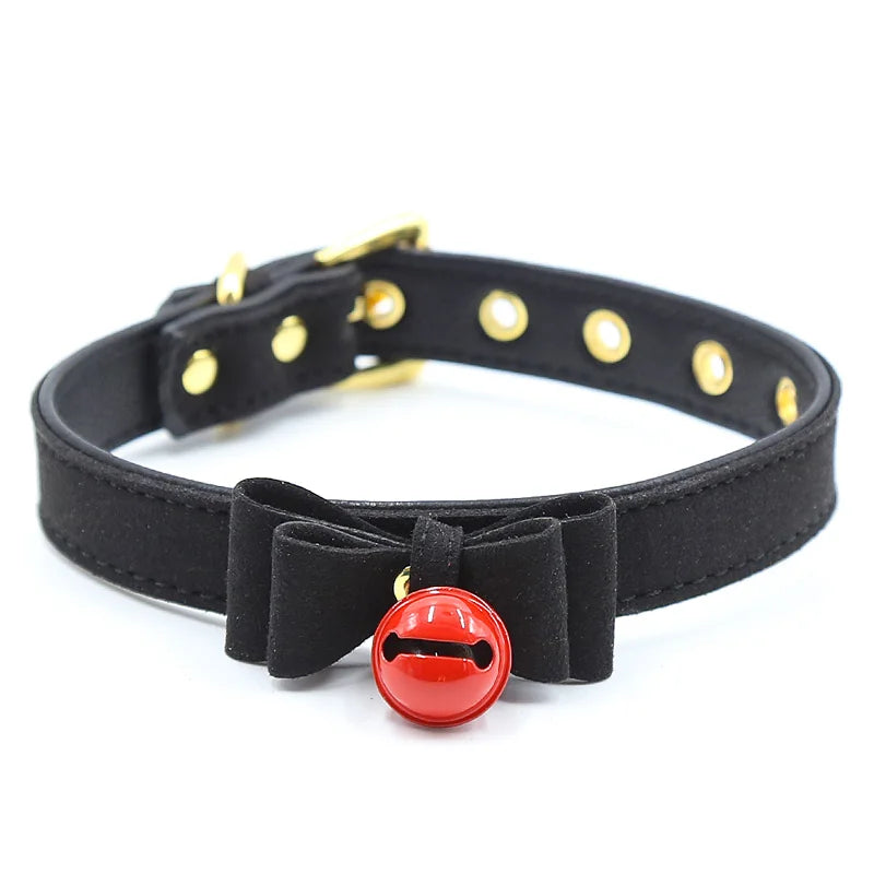 Sexy PU Leather Collar Bell Choker Slave Costume BDSM Bondage Necklace Neckband Sex Toys Adults SM Erotic Accessories