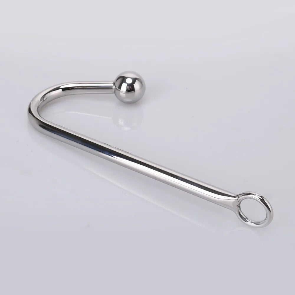 Stainless Steel Anal Hook With Anal Beads Hole Anal Hook Metal Butt Plug Anal Sex Toys Adult Product No Vibrator For Men Gay