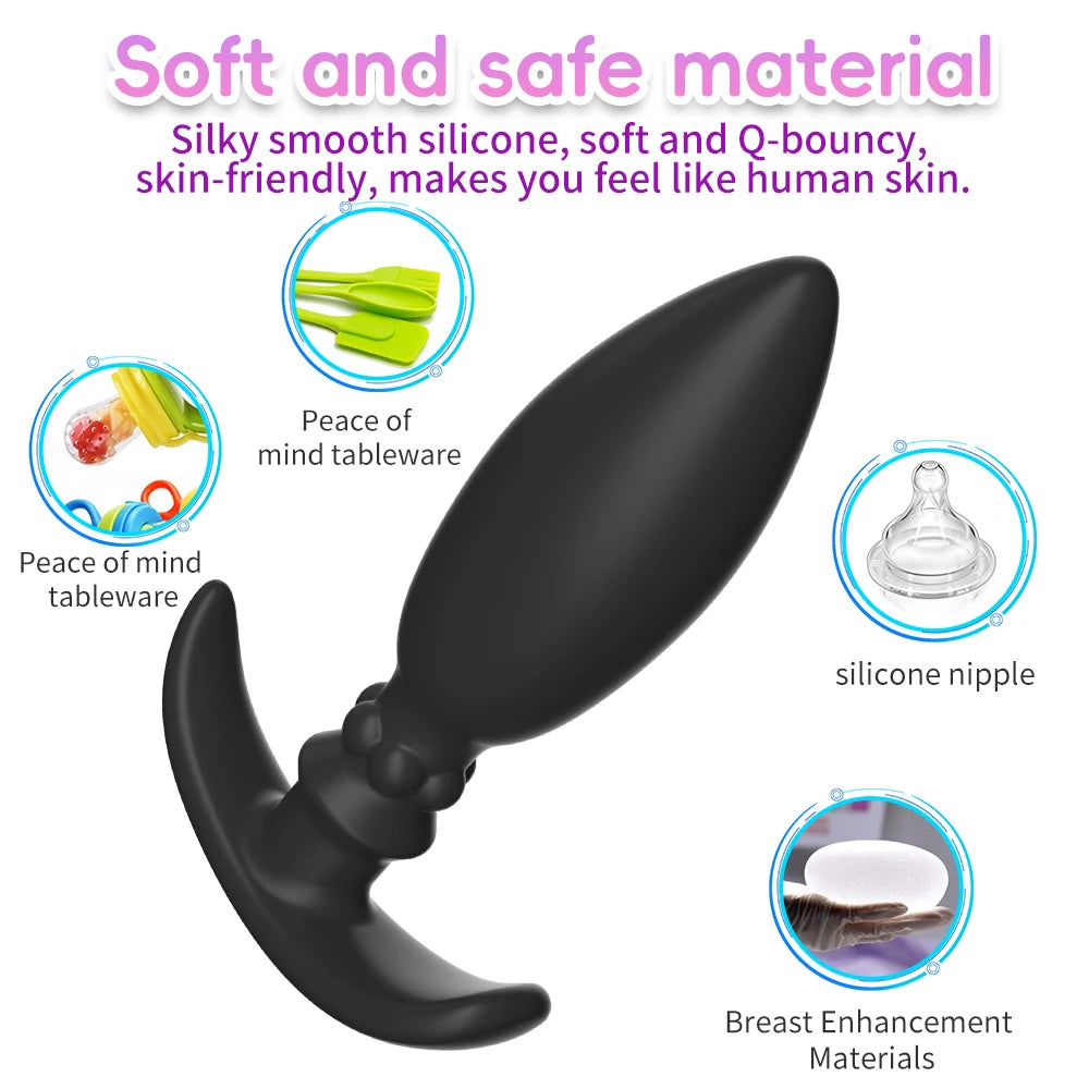 Adult Silicone Anal Plug Dildos Bullet Vibrator Butt Plugs Sex Toys for Women Men Gay Prostate Massager Anal Masturbating S/M/L