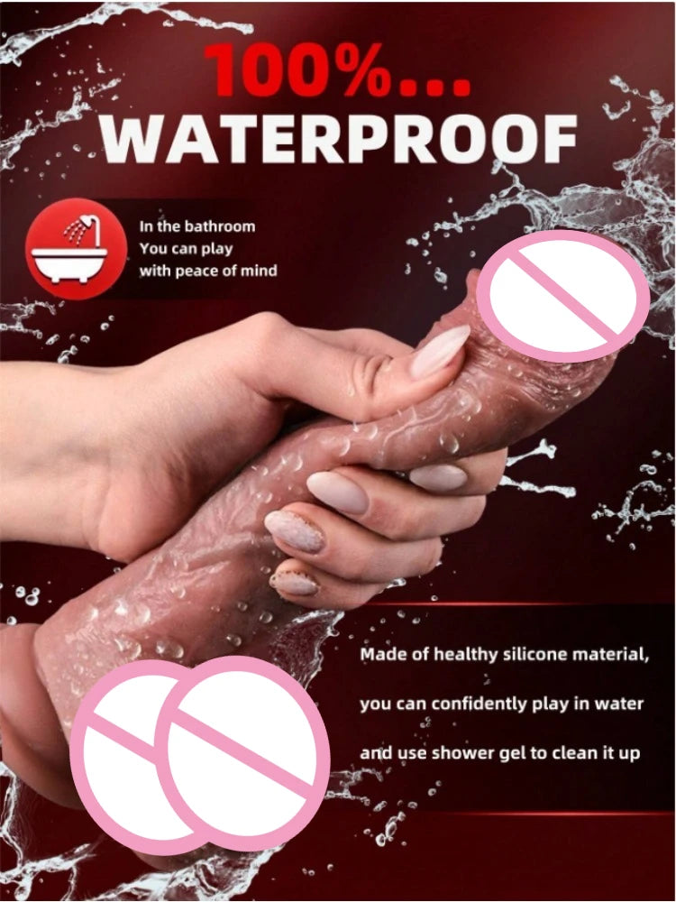 Adult Sex Toys Realistic Waterproof Silicone Penis Anal G-Spot Penetration Dildo with Suction Cup Masturbator Vibrator Massager
