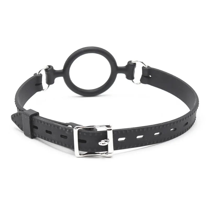Silicone Open Mouth Oral Gag O Ring Full Silicone Head Harness Straps Couples Slave BDSM Adult Games Sex Products for Women Gay