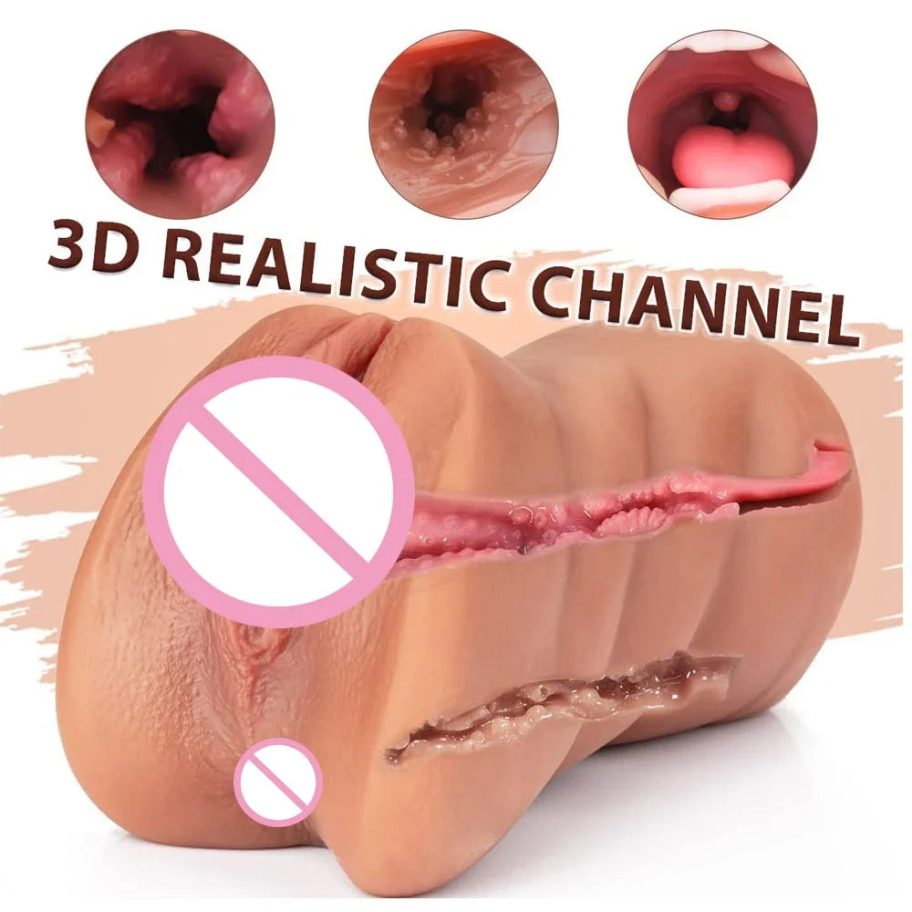 Masturbation Stick Male Masturbator Artificial Vagina Simulator Realistic Rubber Vaginal Industrial Pussy Sex Toys For Men Adult